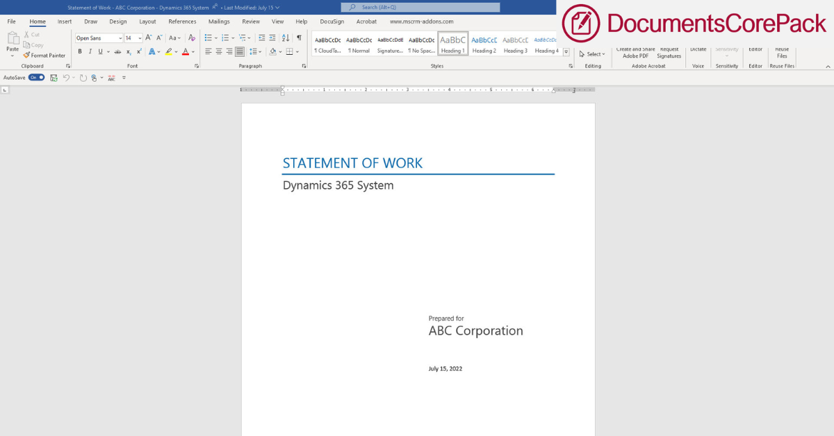 Statement of Work